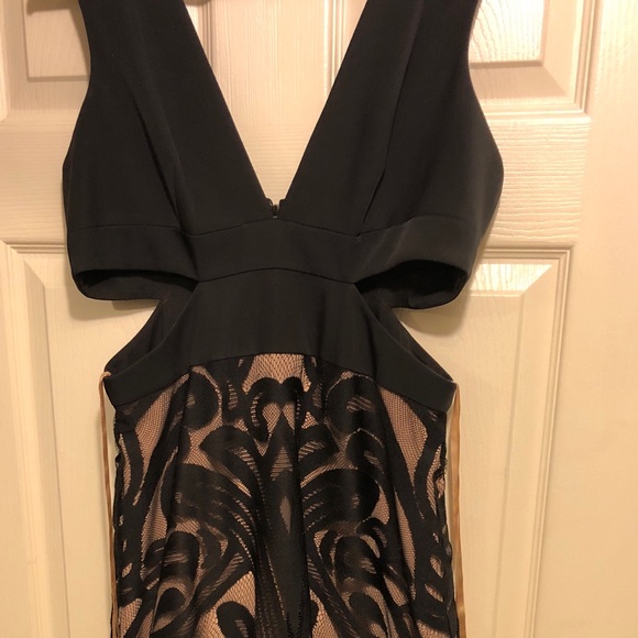 BCBG Marilyne Swirl Lace Cutout Gown - Picture 2 of 7